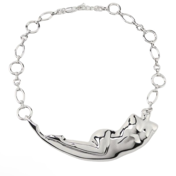 ZARA Sculptural Silver Torso Chain – Statement Body Jewelry - Picture 4 of 10